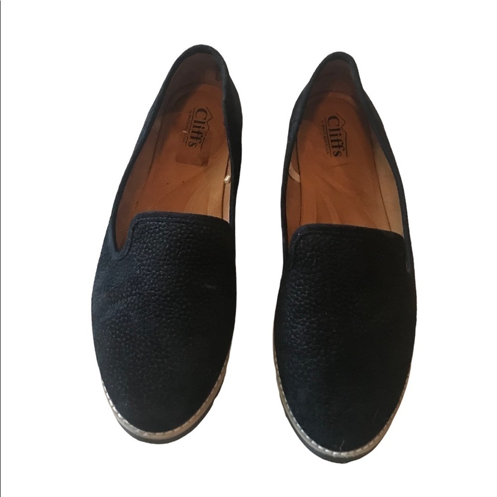 Cliffs By WHITE MOUNTAIN Dallis Faux Suede Black Slip on Shoes Size 9